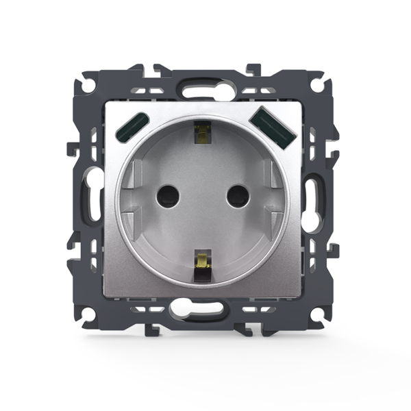 PRIME ΠΡΙΖΑ ΣΟΥΚΟ ΑΣΦΑΛΕΙΑΣ 1x2P+E 16A 250VAC & 2*USB (TYPE A+C)  5VDC 3A IP20 ΑΛΟΥΜΙΝΙΟ ACA - 1000116403
