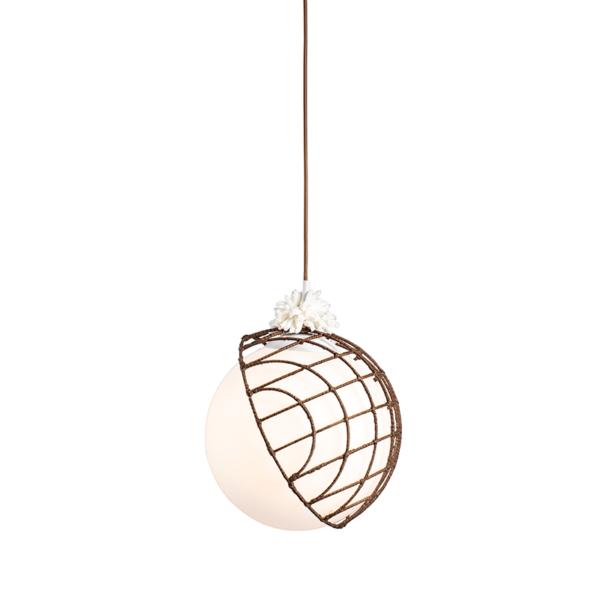 ^ΚΡΕΜΑΣΤΟ Φ/Σ 1ΧΕ27 RATTAN+ΛΕΥΚΟ ΓΥΑΛΙ D33XH120CM AURORA ACA - DCR921P33
