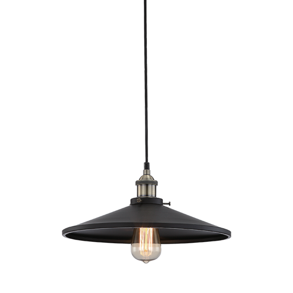 ΚΑΜΠΑΝΑ ΜΕΤΑΛΛΙΚΗ ΜΑΥΡΗ Φ36CM 1ΧE27 HIPPOLYTE ACA - KS1288P361BK