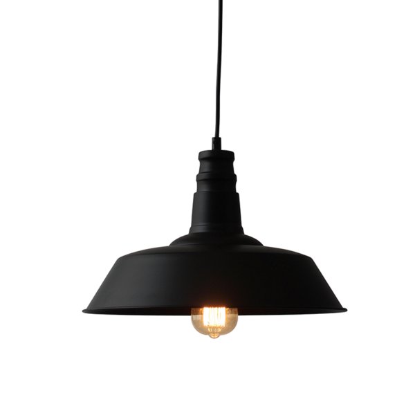 ΚΑΜΠΑΝΑ ΜΕΤΑΛΛΙΚΗ ΜΑΥΡΗ Φ36CM 1ΧE27 MINORE ACA - KS1290P36T1BK