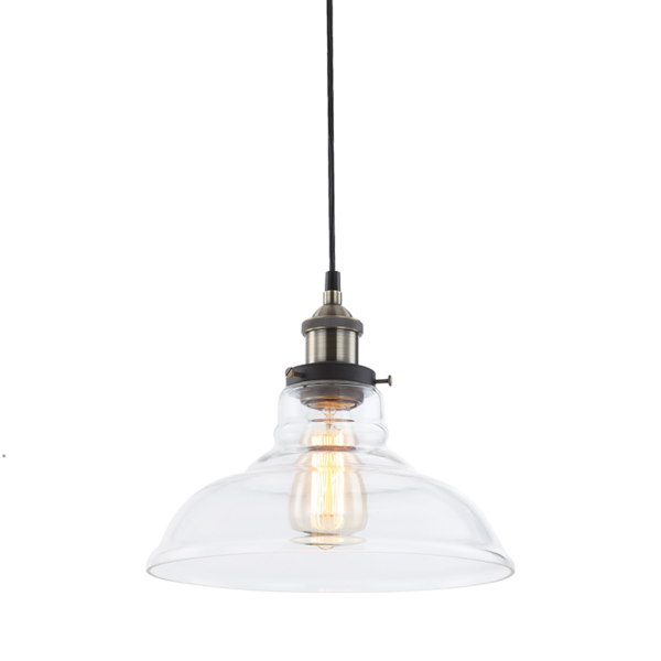 ΚΡΕΜΑΣΤΟ ΓΥΑΛΙΝΟ ΔΙΑΦΑΝΕΣ Φ28CM 1ΧE27 SMYRNA ACA - KS1295PCL1BK