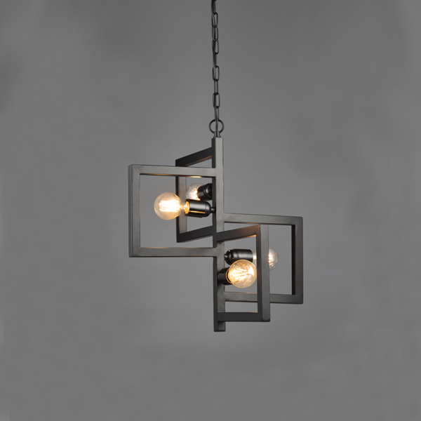 ΚΡΕΜΑΣΤΟ 4ΧΕ27 ΜΑΥΡΟ ΜΕΤΑΛΛΙΚΟ Φ42ΧΗ98CM SIRIUS ACA - KS14254BK