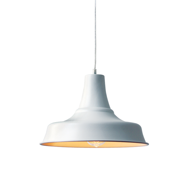 ΚΑΜΠΑΝΑ ΜΕΤΑΛΛΙΚΗ ΛΕΥΚΗ Φ34CM 1ΧE27 STOOGES ACA - KS1477P1WH