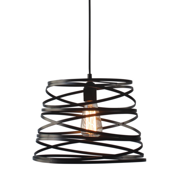 ΜΕΤΑΛΛΙΚΟ Φ/Σ 1XE27 ΜΑΥΡΟ ΜΑΤ ΣΠΙΡΑΛ Φ25CM JAZZ ACA - KS153825PB