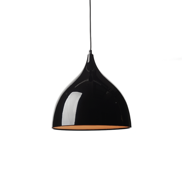 ΜΕΤΑΛΛΙΚΗ ΚΑΜΠΑΝΑ 1ΧΕ27 ΜΑΥΡΗ  Φ35xΗ31cm ROXANNE ACA - KS174335BK