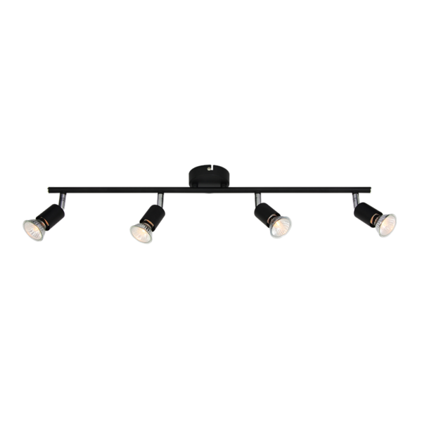 ΣΠΟΤ IIII ΜΑΥΡΟ ΜΑΤ 4 Χ GU10 TRINITY ACA - MC634BK4