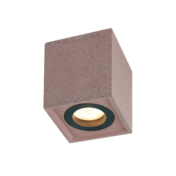 ^ΟΡΟΦΗΣ Φ/Σ 1ΧGU10 ΚΟΚΚΙΝΟ ΤΣΙΜΕΝΤΟ 8,5X8,5XH10CM MONTE ACA - MK131S10R
