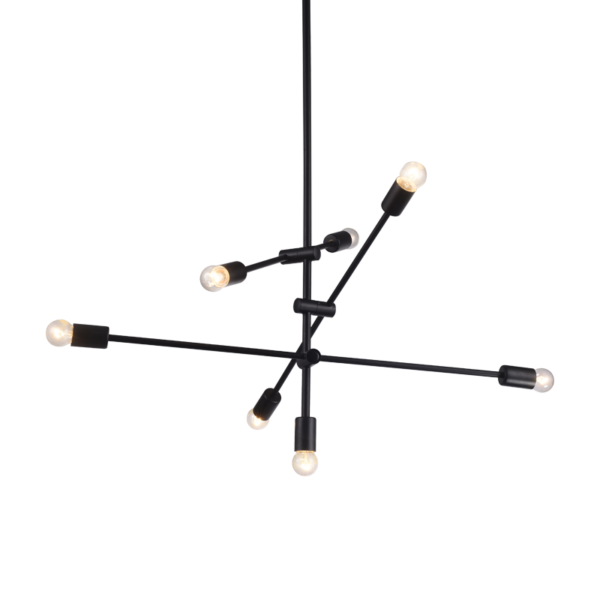 ΚΡΕΜΑΣΤΟ Φ/Σ 7ΧΕ27 ΜΕΤΑΛΛΙΚΟ ΜΑΥΡΟ Φ80ΧΗ130CM LUTHER ACA - OD680107BK