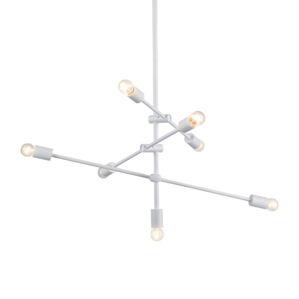 ΚΡΕΜΑΣΤΟ Φ/Σ 7ΧΕ27 ΜΕΤΑΛΛΙΚΟ ΛΕΥΚΟ Φ80ΧΗ130CM LUTHER ACA - OD680107WH