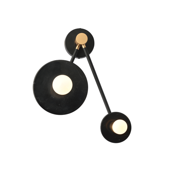 ΕΠΙΤΟΙΧΟ Φ/Σ 2ΧΕ27 ΜΑΥΡΟ ΜΑΡΜΑΡΟ 18Χ74X23CM CLOCK ACA - OD742W74BM