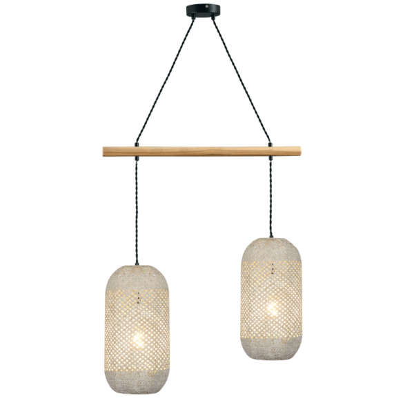 ^ΚΡΕΜΑΣΤΟ Φ/Σ 2ΧΕ27 RATTAN+ΞΥΛΟ 60X20XH120CM COCONUT ACA - OD762P60RW