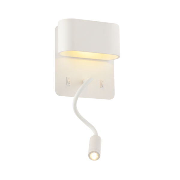 ^ΕΠΙΤΟΙΧΟ Φ/Σ LED 8W 3000K 640LM ΛΕΥΚΟ ΜΕΤ/ΚΟ 16Χ9Χ45CM PRIAMUS ACA - V86LEDW45WH