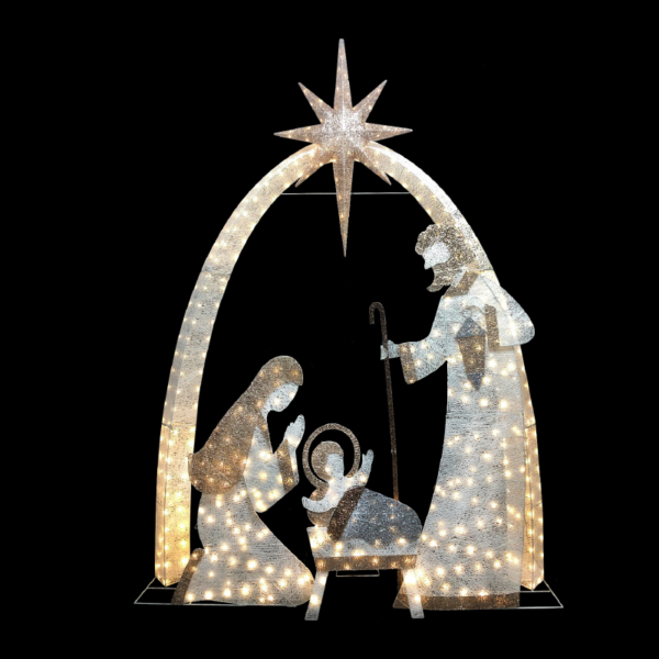 3D TINSEL SET OF HOLY FAMILY NATIVITY 500LED ΛΑΜΠ ΘΕΡΜ ΣΤΑΘΕΡ ΑΝΤΑΠΤ 4,5VDC 226*30*310cm IP44 5mΚΑΛ ACA - X0750014104