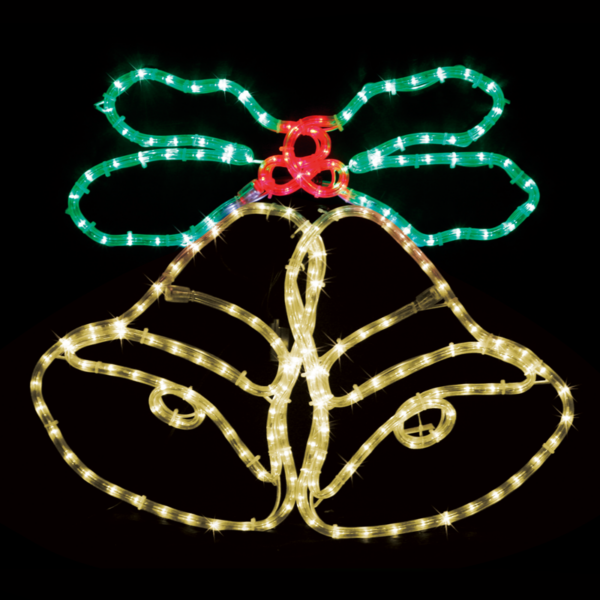 "DOUBLE BELLS" 288LED ΣΧΕΔΙΟ 8m ΦΩΤΟΣΩΛ RED-GREEN-YELLOW IP65 75x58cm 1.5m ΚΑΛΩΔ ACA - X0828811112N