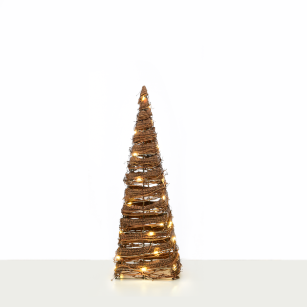 ^ "NATURAL RATTAN CONE TREE" 30 MINI WW LED ΛΑΜΠ. ΜΠΑΤ. 3ΧΑΑ,IP20 Φ17X50CM ACA - X11301120