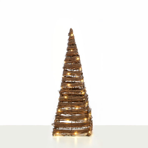 ^ "NATURAL RATTAN CONE TREE" 40 MINI WW LED ΛΑΜΠ. ΜΠΑΤ. 3ΧΑΑ,IP20 Φ22X60CM ACA - X11401120