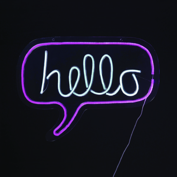 HELLO 350 NEON LED ΛΑΜΠ USB ΚΑΛ 2m ΡΟΖ IP20 62*2*46cm ACA - X1335014722