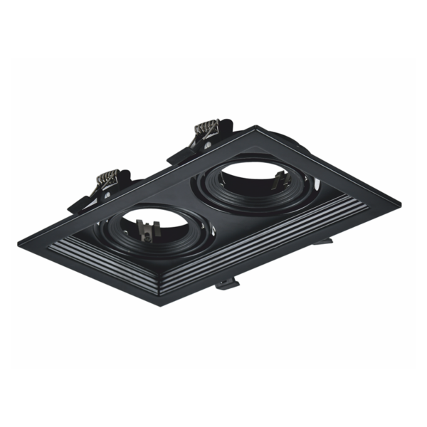 BLACK COLOR SPOT 2xGU10 130x225 ACA - XMGU2B