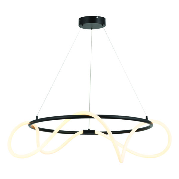 ^ΚΡΕΜΑΣΤΟ Φ/Σ LED 60W 3000K 3400LM KYMA ΜΑΥΡΟ ΜΕΤ/ΚΟ IP20 D80XH230CM ACA - ZM36LEDP80BK