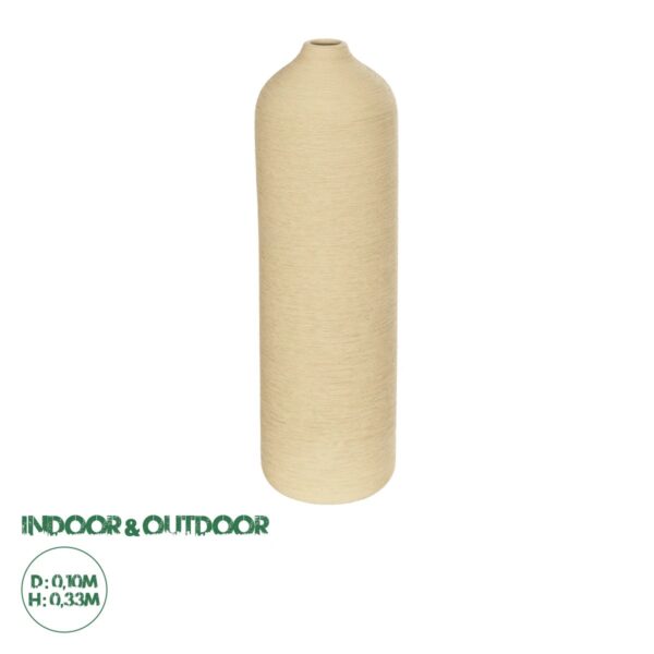 GloboStar® Artificial Garden VALENCIA 21246 Διακοσμητικό Κεραμικό Βάζo Μπεζ Π10 x Μ10 x Υ33 cm