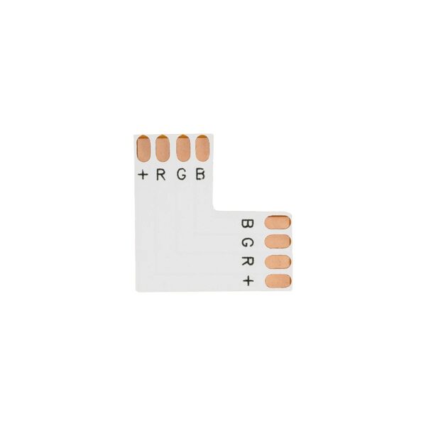 GloboStar® 70706 Connector L για Ταινία LED 7.2 & 14.4 Watt RGB - Μ2 x Π2 x Υ0.1cm