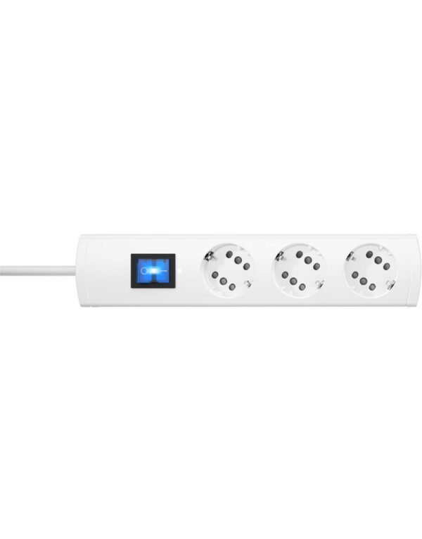 DUOversal PLUS 3=6, with illuminated switch (2-pole), with shutter, with 35° turned sockets, cable 1.4m,mountable - 1-K233802006