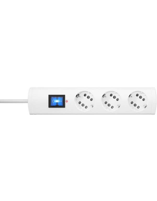 DUOversal PLUS 3=6, with overvoltage filter, illumination switch, with shutter, mountable, 35° turned sockets, 1.4m cable - 1-K234402005