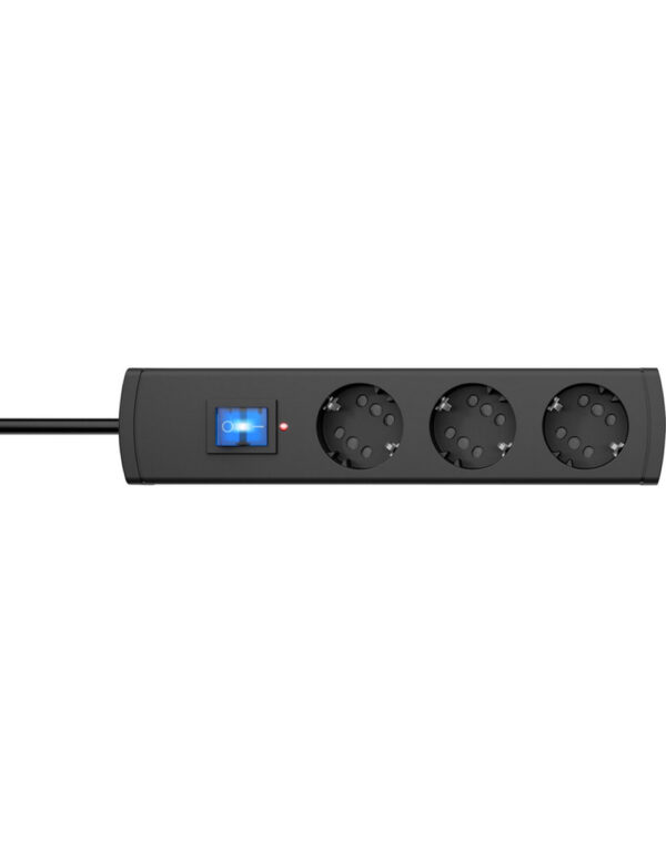 DUOversal PLUS 3=6, with overvoltage filter, illumination switch, with shutter, mountable, 35° turned sockets, 1.4m cable - 1-K234405008