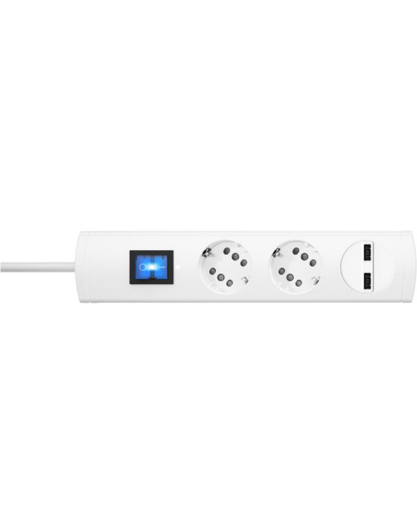 ΠΟΛΥΠΡΙΖΟ 2 ΘΕΣΕΩΝ & 2ΧUSB ΜΕ ΚΑΛ. & ΔΙΑΚ. 1.4Μ DUOVERSAL ΛΕΥΚΟ - 1-K234802007