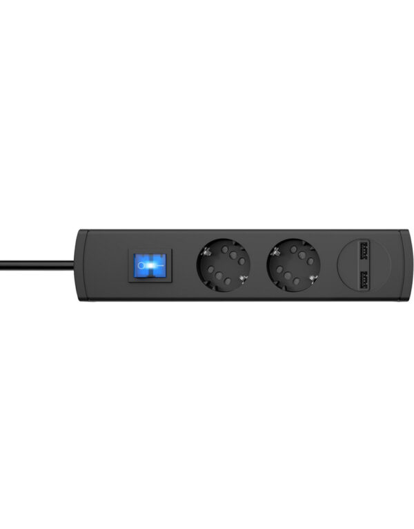 ΠΟΛΥΠΡΙΖΟ 2 ΘΕΣΕΩΝ & 2ΧUSB ΜΕ ΚΑΛ. & ΔΙΑΚ. 1.4Μ DUOVERSAL ΑΝΘΡΑΚΙ - 1-K234805000