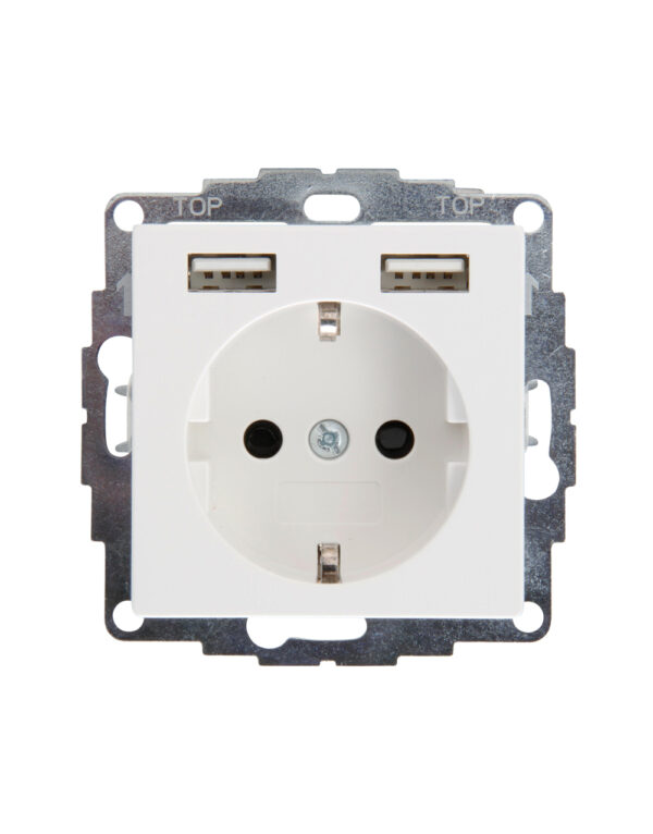 HK07 ΜΗΧ. ΣΟΥΚΟ ΠΡΟΣΤΑΣΙΑΣ & ΠΛΑΚΙΔΙΟ 2xUSB ΛΕΥΚΟ - 1-K296229004