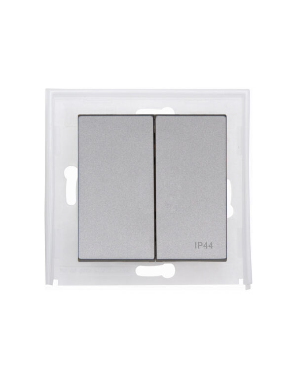 HK07 IP44 ΠΛΗΚΤΡΟ ΔΙΠΛΟ ΜΕ (ΦΛΑΤΖΑ ΣΤΕΓΑΝ.) STEEL - 1-K493647001