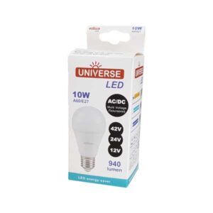 ΛΑΜΠΑ LED SMD Α60 10W E27 4000K 12-24-42VAC/DC 880lm/F UNIVERSE - 1-U005203