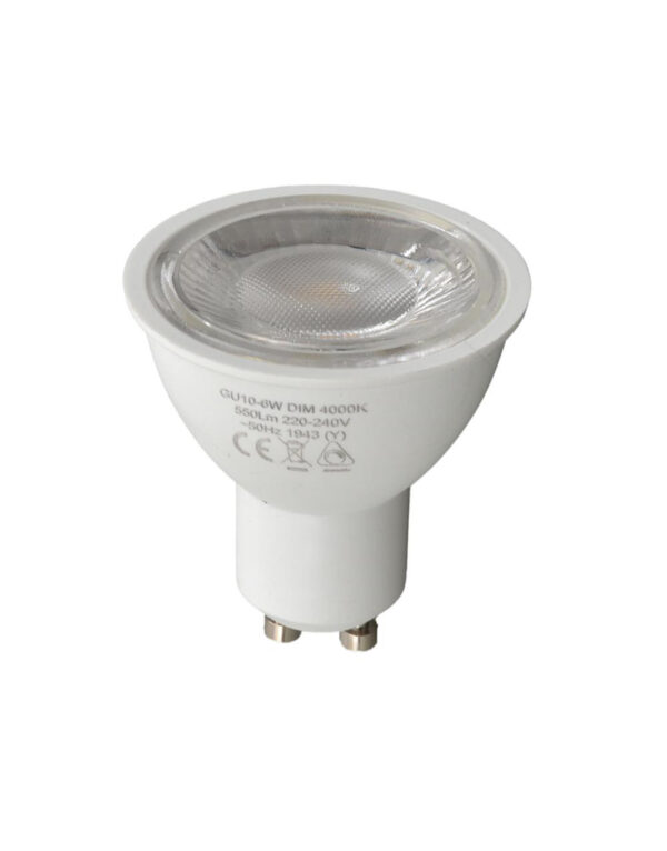 ΛΑΜΠΑ LED SMD MR16 GU10 6W 4000K 220-240V 550lm  38° DIMMABLE UNIVERSE - 1-U007450