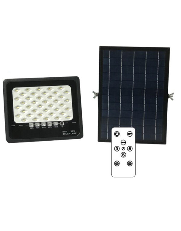 ΠΡΟΒΟΛΕΑΣ LED ME ΗΛΙΑΚΟ ΠΑΝΕΛ SMD PROFESSIONAL 100W 5000K 5550lm  IP65 ΓΚΡΙ UNIVERSE - 1-U013734