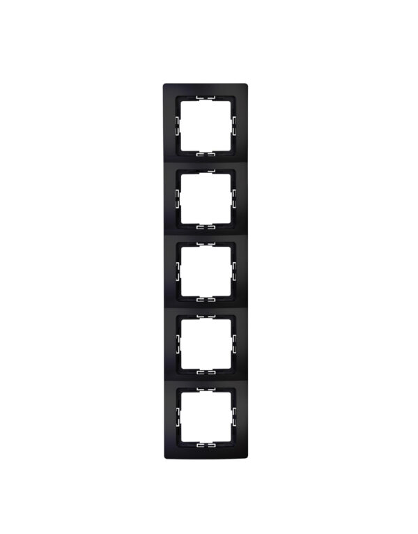 HK05 - Cover frame for horizontal and vertical installation, 5-fold, colour: black matt - 1-K308350001