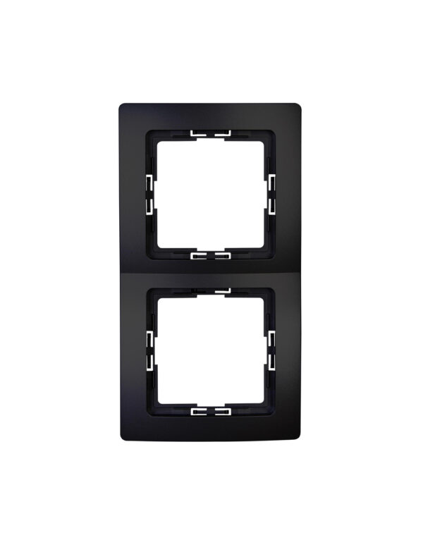 HK05 - cover frame for vertical and horizontal installation - 2-fold, colour: mattblack - 1-K308550007