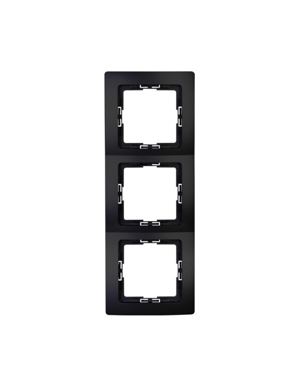 HK05 - cover frame for vertical and horizontal installation - 3-fold, colour: mattblack - 1-K308650000