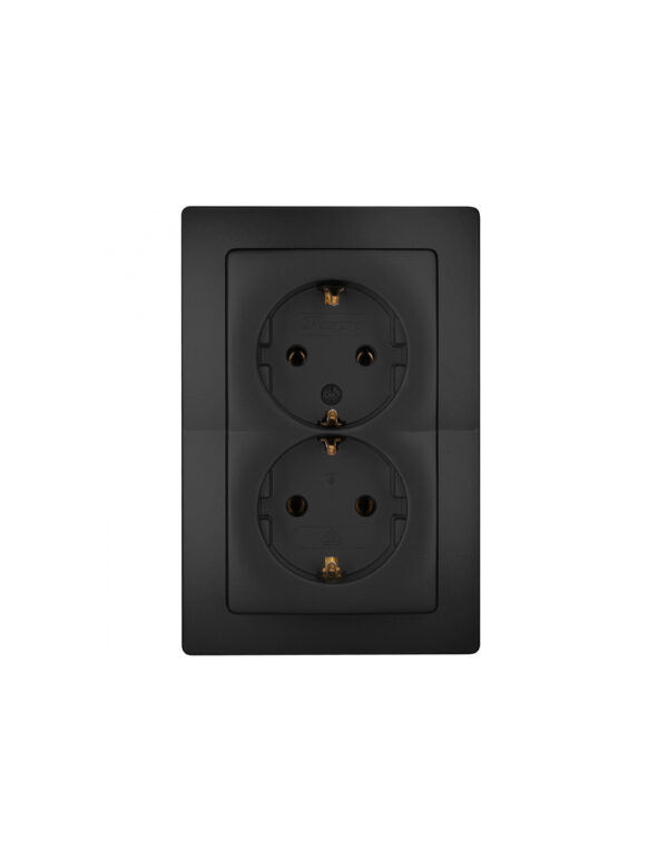 HK05 - double earthed socket outlet - colour: mattblack - 1-K941150004