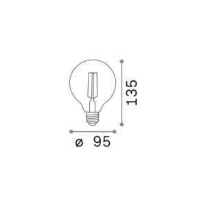 E27 GLOBO D095 04W 2200K CRI80 AMBRA - 1-ID151717