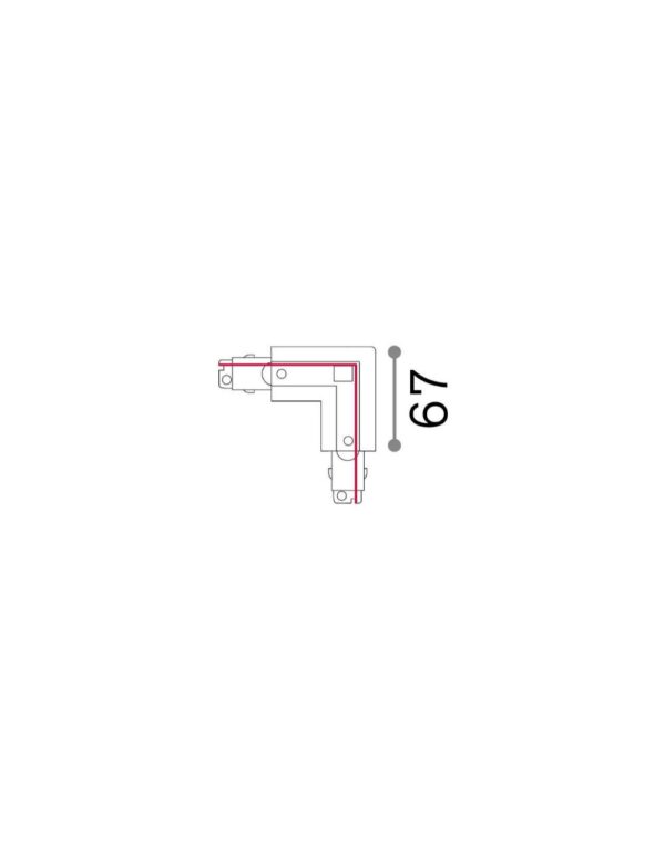 LINK 3-PHASE TRIMLESS L-CONNECTOR LEFT ON-OFF BK - 1-ID169712