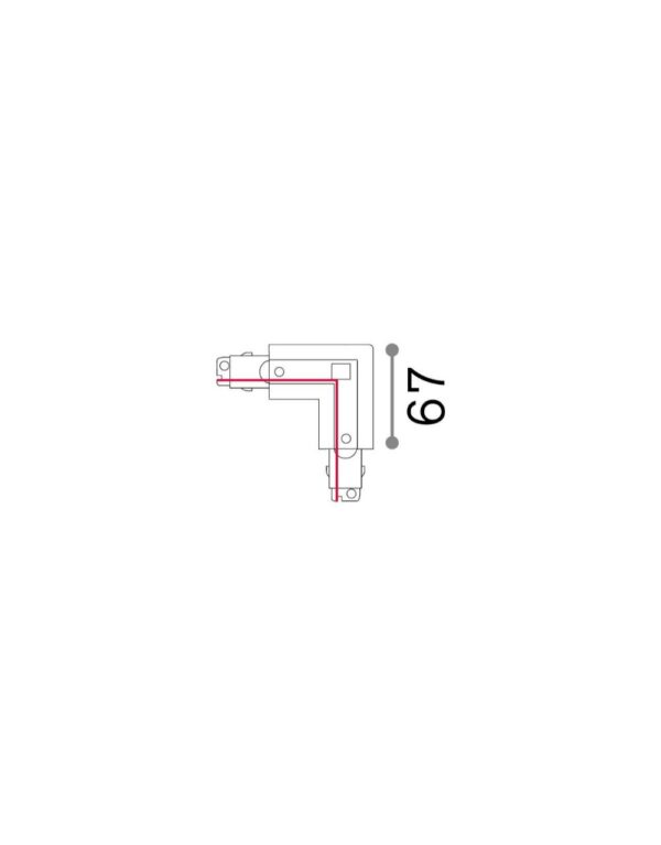 LINK 3-PHASE TRIMLESS L-CONNECTOR RIGHT ON-OFF BK - 1-ID169729