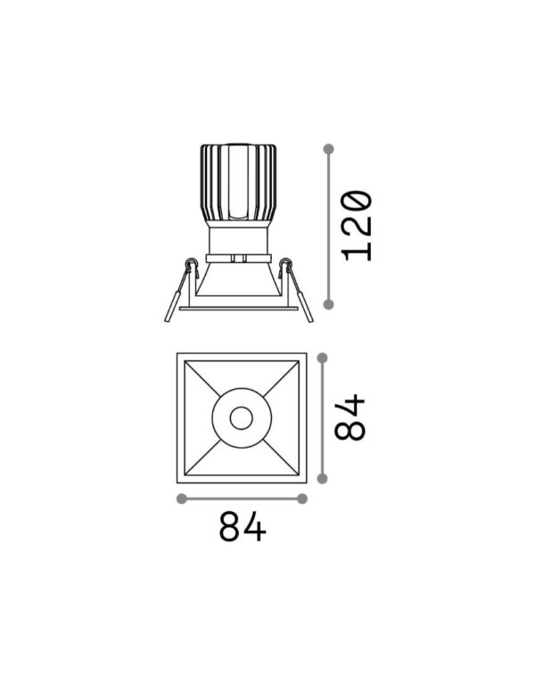 GAME TRIM SQUARE 11W 3000K BK WH - 1-ID192406