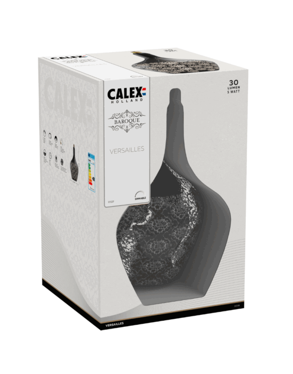 Calex VERSAILLES Noir Baroque LED lamp 220-240V 5W E27, 30lm 1800K dimmable - 2-CX426320