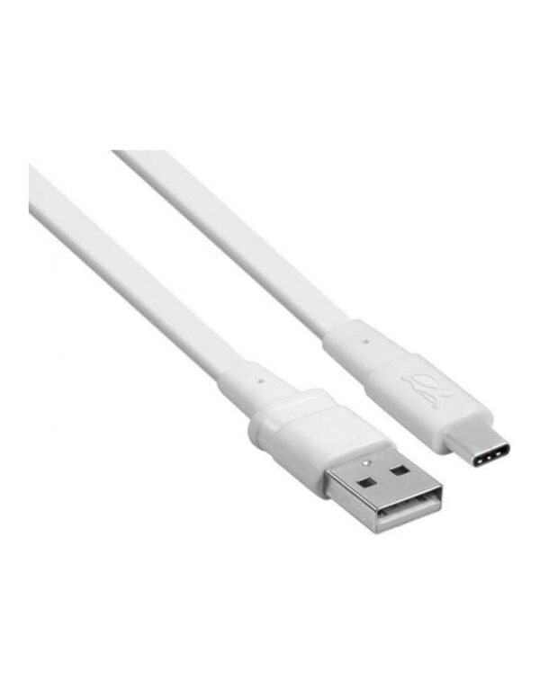 Rivacase Flat USB 2.0 Cable USB-C 1.2m (WT12) ΛΕΥΚΟ - 2-DVPS6002WT12