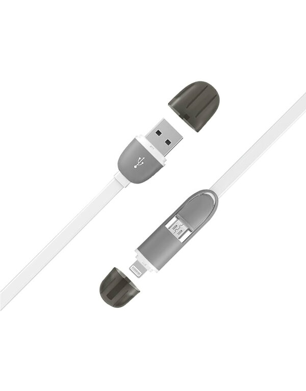ΚΑΛΩΔΙΟ ΦΟΡΤΙΣΗΣ ΜΕ MICROUSB & LIGHTING MFI 1M ΛΕΥΚΟ ELECTRALINE - 2-EL500332