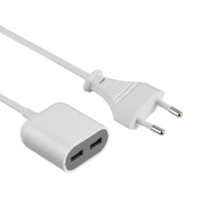 ΠΡΟΕΚΤΑΣΗ ΚΑΛΩΔΙΟΥ 1,5Μ ΜΕ ΔΙΠΟΛΙΚΟ ΦΙΣ & 2ΧUSB (2.4A)-ΓΚΡΙ ELECTRALINE - 2-EL500342