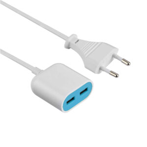 ΠΡΟΕΚΤΑΣΗ ΚΑΛΩΔΙΟΥ 1,5Μ ΜΕ ΔΙΠΟΛΙΚΟ ΦΙΣ & 2ΧUSB (2.4A)-ΜΠΛΕ ELECTRALINE - 2-EL500343