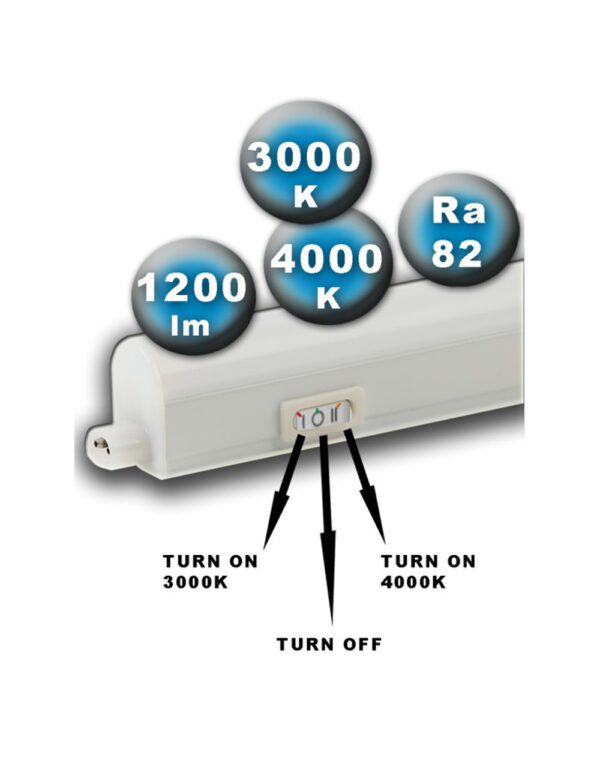 ΦΩΤΙΣΤΙΚΟ LED Τ5 14W 117CM CCT TUNABLE 3000/4000K 230V 1260 lm ΜΕ ΚΑΛΩΔΙΟ 1Μ ΚΑΙ ΔΙΑΚΟΠΤΗ UNIVERSE - 2-U008761