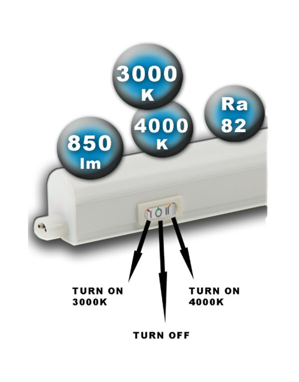 ΦΩΤΙΣΤΙΚΟ LED Τ5 10W 87CM CCT TUNABLE 3000/4000K 230V 900 lm ΜΕ ΚΑΛΩΔΙΟ 1Μ ΚΑΙ ΔΙΑΚΟΠΤΗ UNIVERSE - 2-U011655